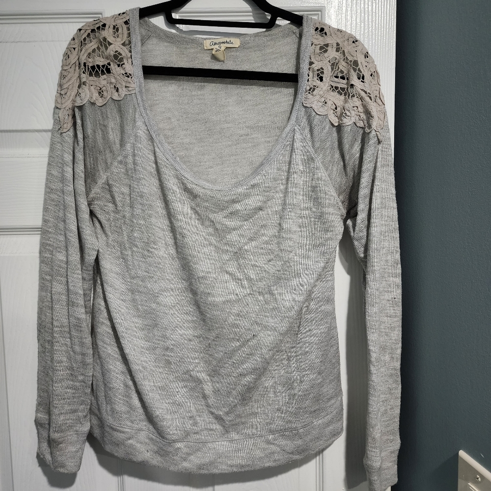Aeropostale crochet shoulder XL long sleeve shirt